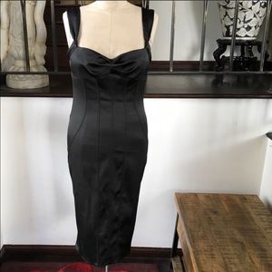 Karen Millen Sexy Black Cocktail LBD with bow
